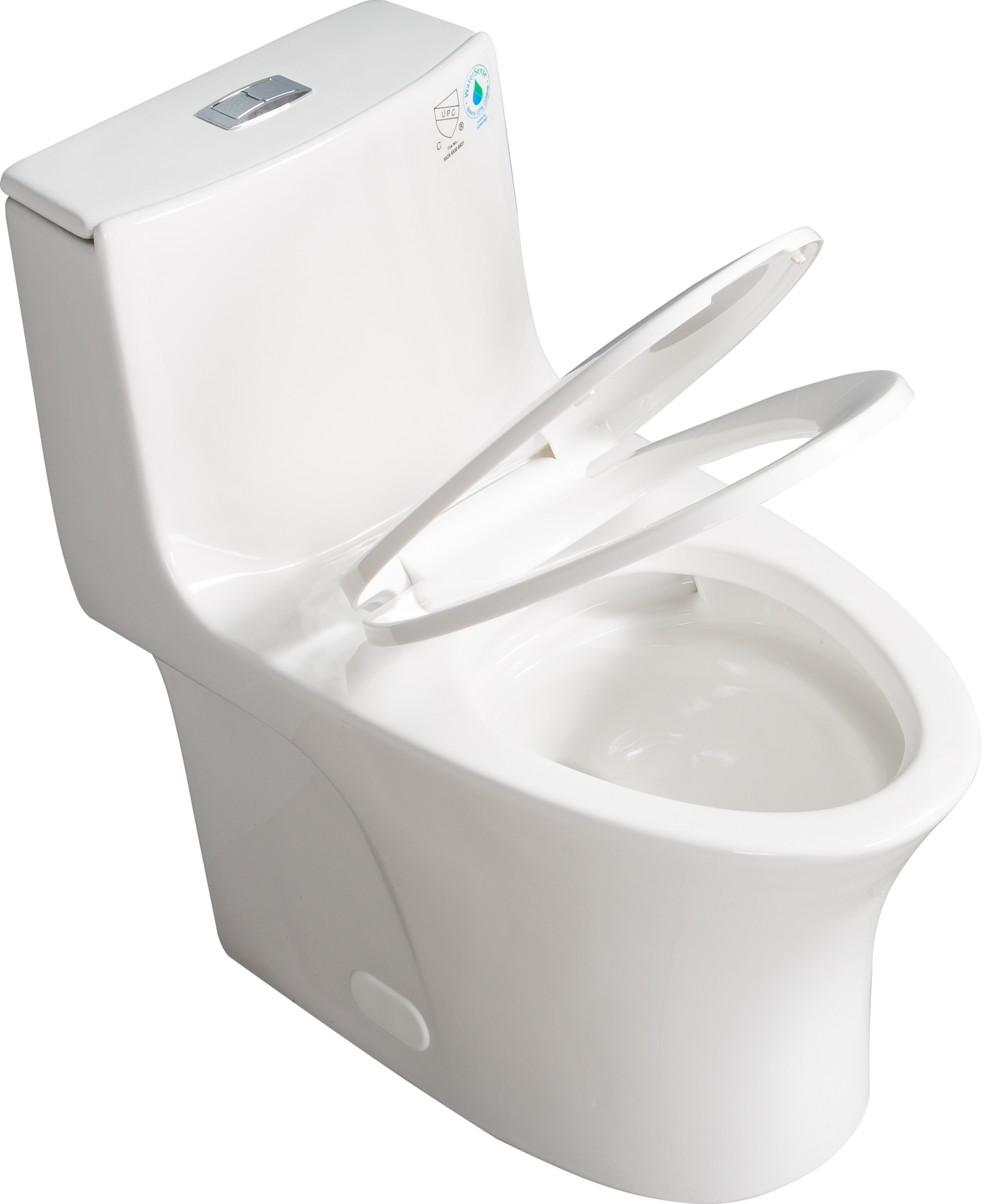 1.1/1.60 GPF Dual-Flush One Piece Toilet, Water-Saving Elongated Comfort Height Floor Mounted, Soft Closing Seat, 1000 Gram Map Flushing Score Toilet, Glossy White 23T02-GW