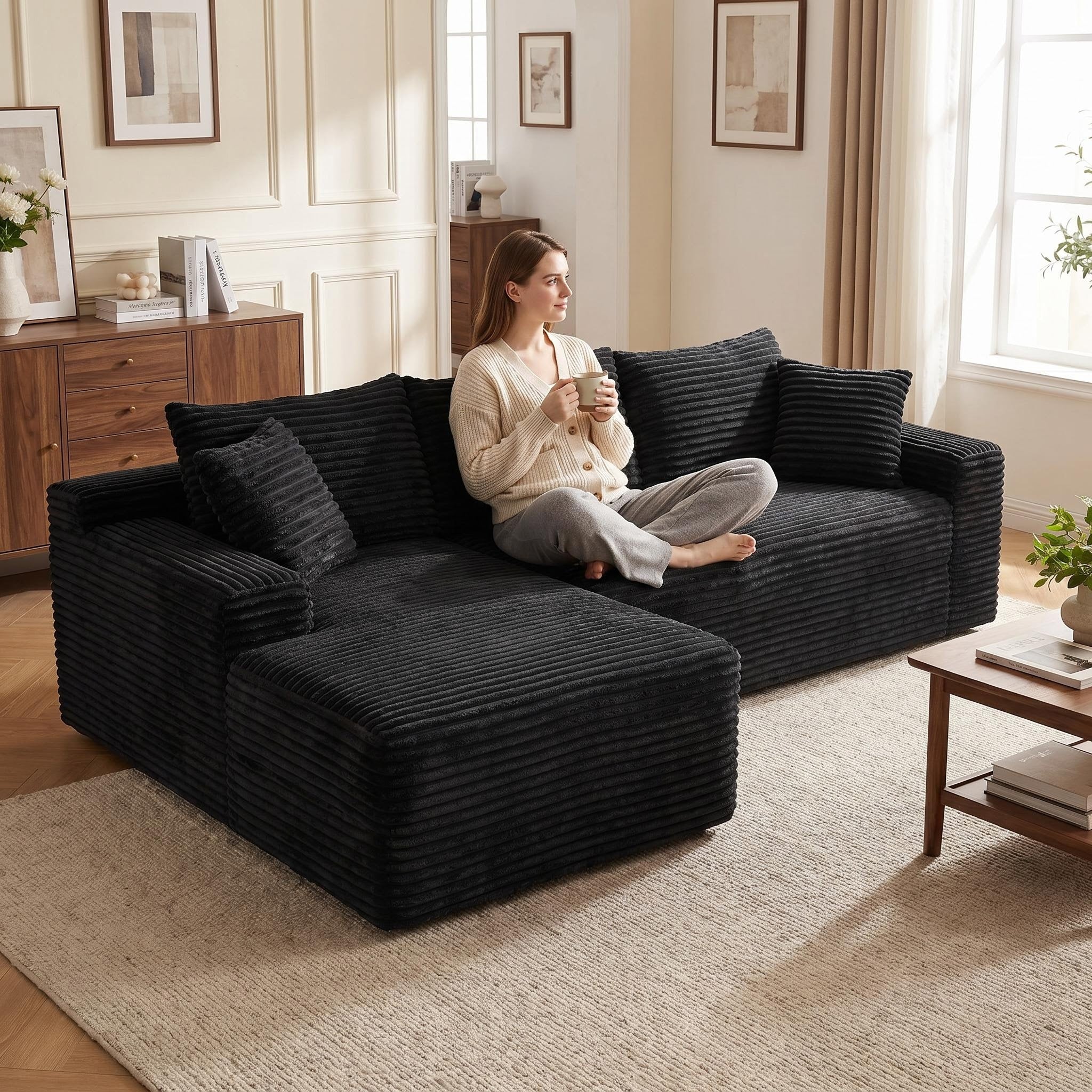 Cloud modular sectional sofa 94.5 inch upholstered, front view