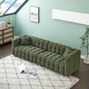 Luxurious 102-Inch Green Teddy Fleece Sofa for Living Room, Bedroom, or Apartment - Includes Two Throw Pillows & Reinforced with Heavy-Duty Hardware Feet