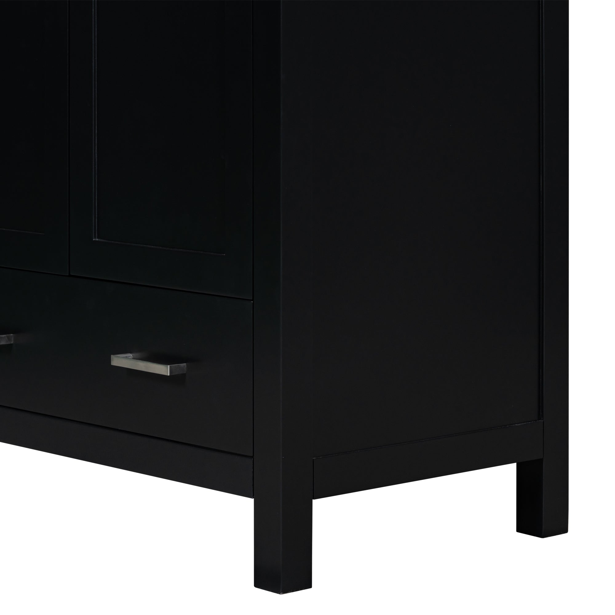 30" Black Bathroom Vanity with Single Sink, Combo Cabinet Undermount Sink, Bathroom Storage Cabinet with 2 Doors and a Drawer, Soft Closing, Multifunctional Storage, Solid Wood Frame