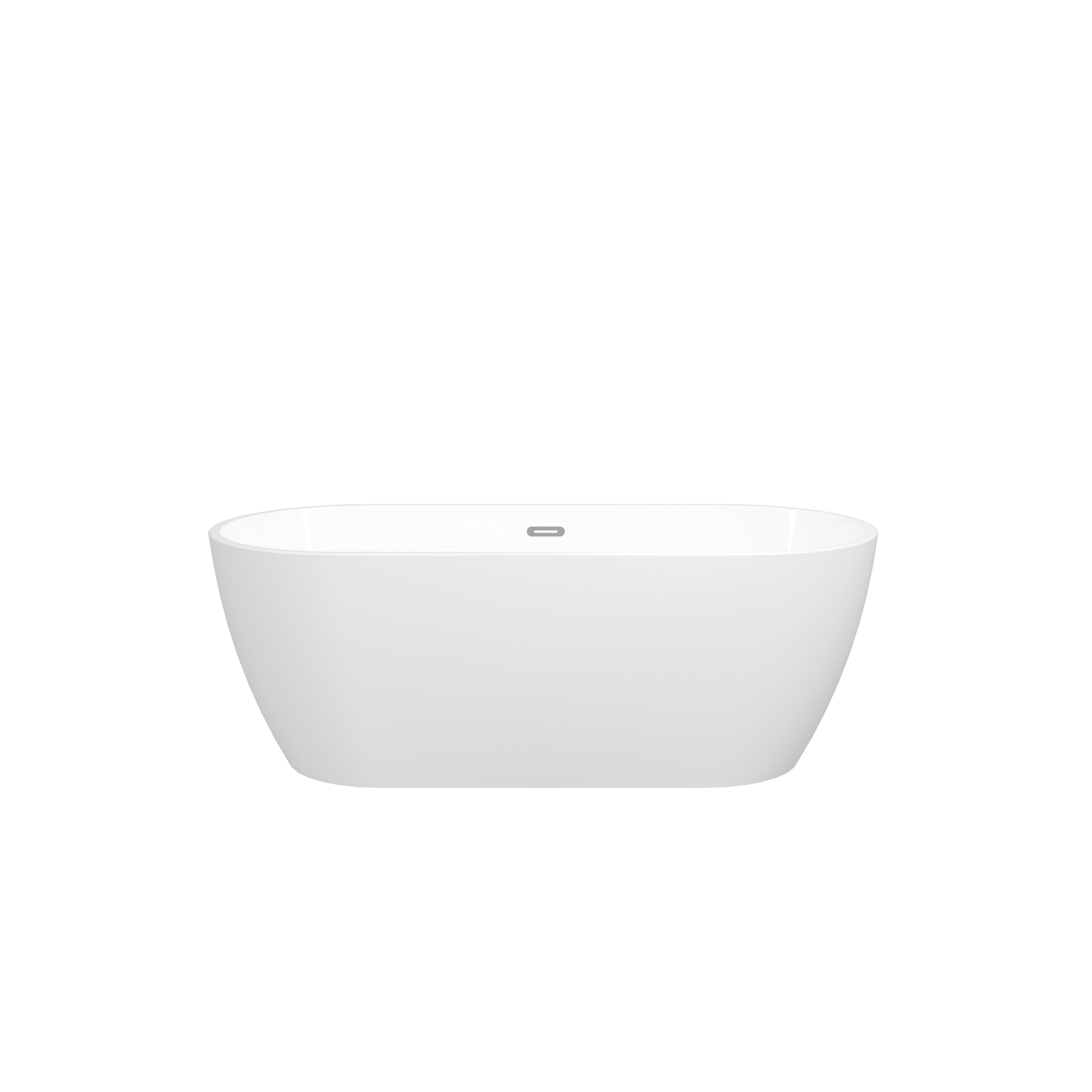 67'' Glossy Acrylic Freestanding Soaking Bathtub with Classic Slotted Overflow and Toe-tap Drain in Chrome, cUPC Certified.Easy to Install, 02138