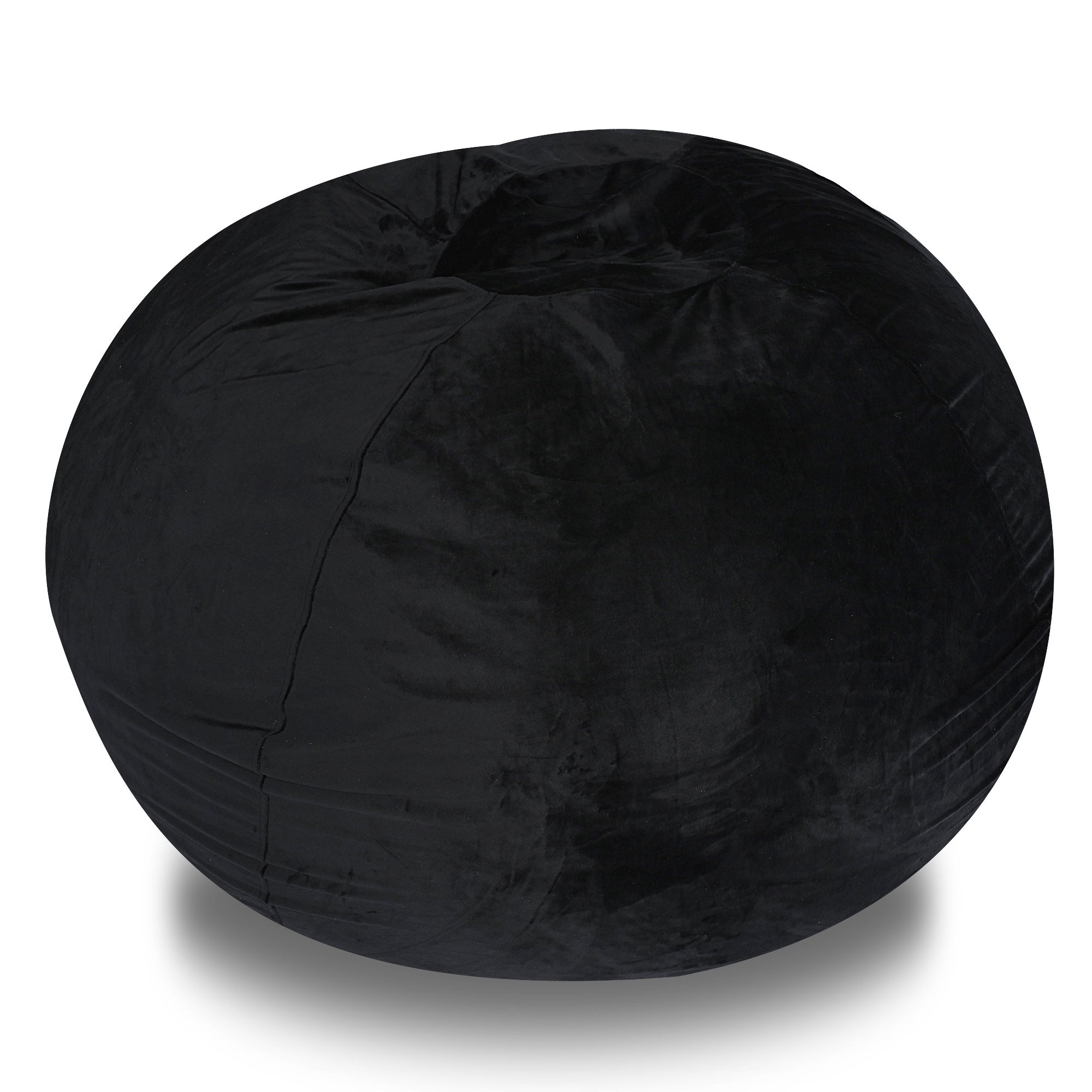 Minky Velvet Bean Bag Chair, Black-4ft Plush Floor Chair for Kids and Adults w/ Washable Cover, Lounge Chair with Stretchable Fabric, Comfy Bedroom Chair, Filled with Shredded and Memory Foam.