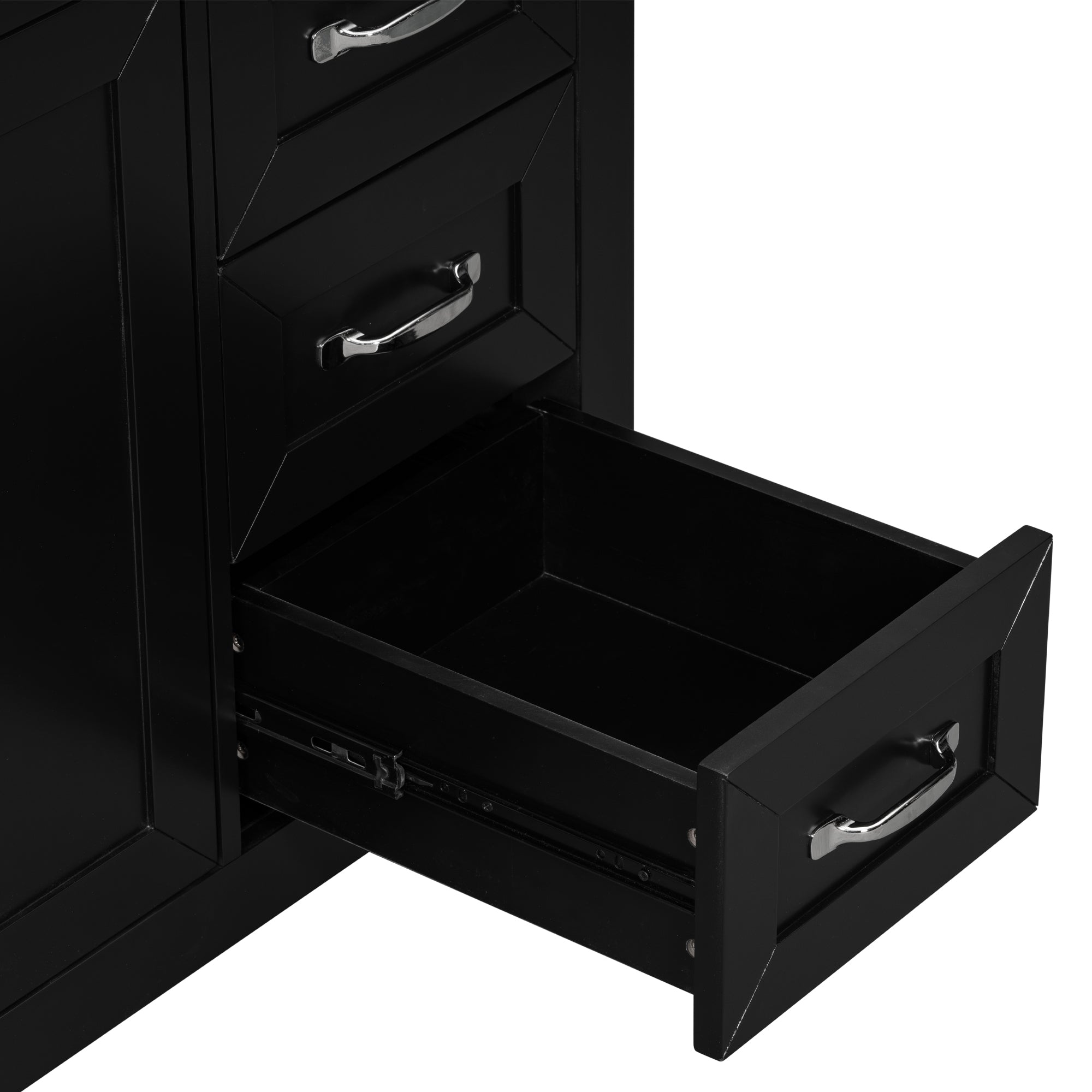 36" Bathroom Vanity with Sink Combo, Black Bathroom Cabinet with Drawers, Solid Frame and MDF Board (Old Sku:JL000007AAB)