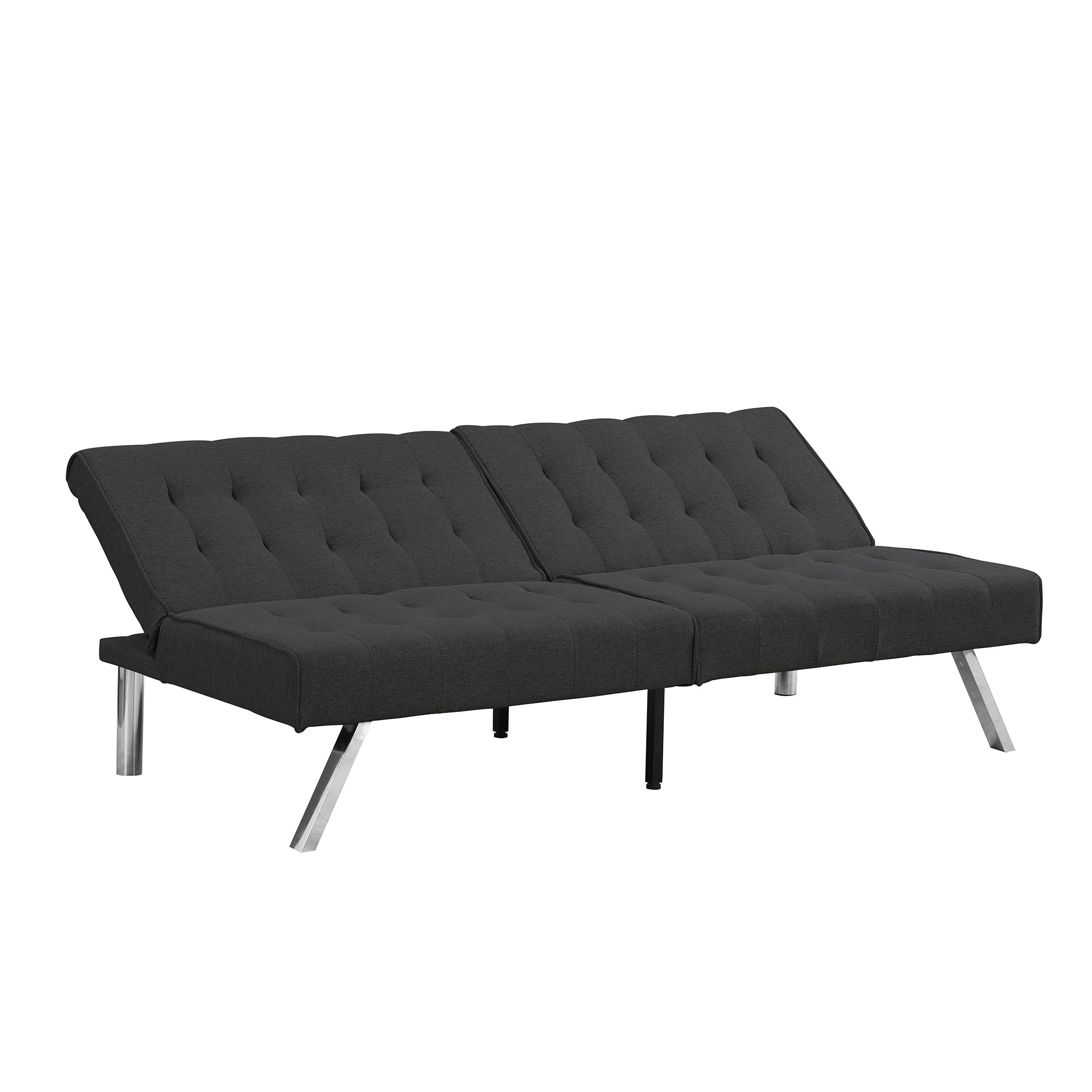 WOOD FRAME, STAINLESS LEG, FUTON, SOFA BED BLACK