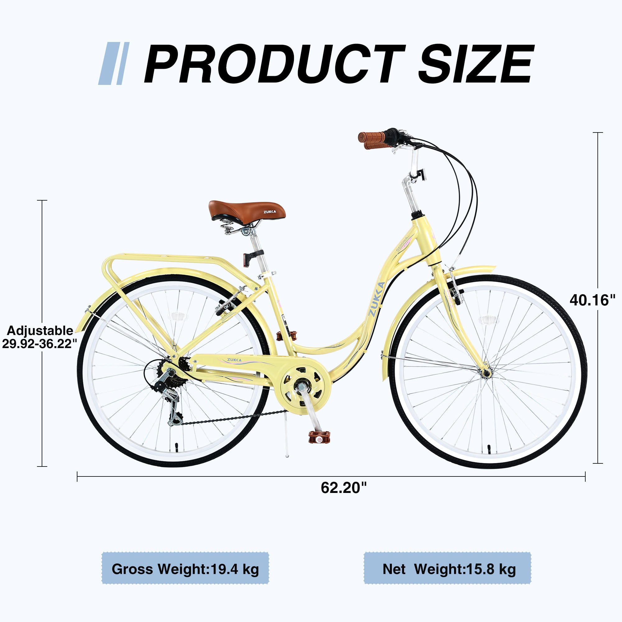 7 Speed, Steel Frame, Multiple Colors 24 Inch Ladies Bicycle