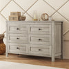 Retro Farmhouse Style Wooden Dresser with 6 Drawer, Storage Cabinet for Bedroom, Anitque Gray