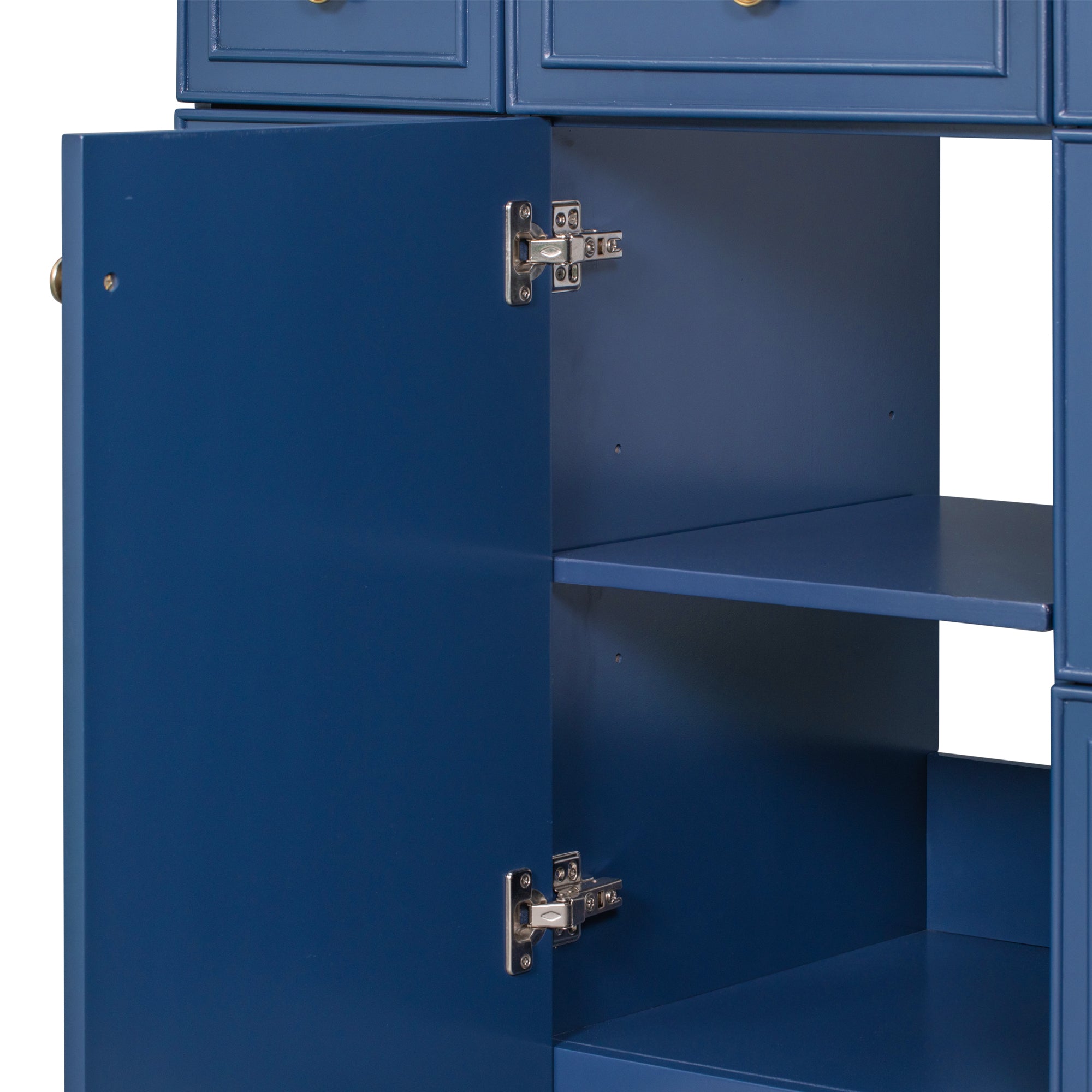 36" Bathroom Vanity Cabinet with Sink Top Combo Set, Navy Blue, Single Sink, Shaker Cabinet with Soft Closing Door and Drawer