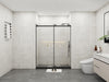 Frameless Sliding Glass Shower Doors 60"W x 76"H with 3/8"(10mm) Clear Tempered Glass, Matt Black Finish