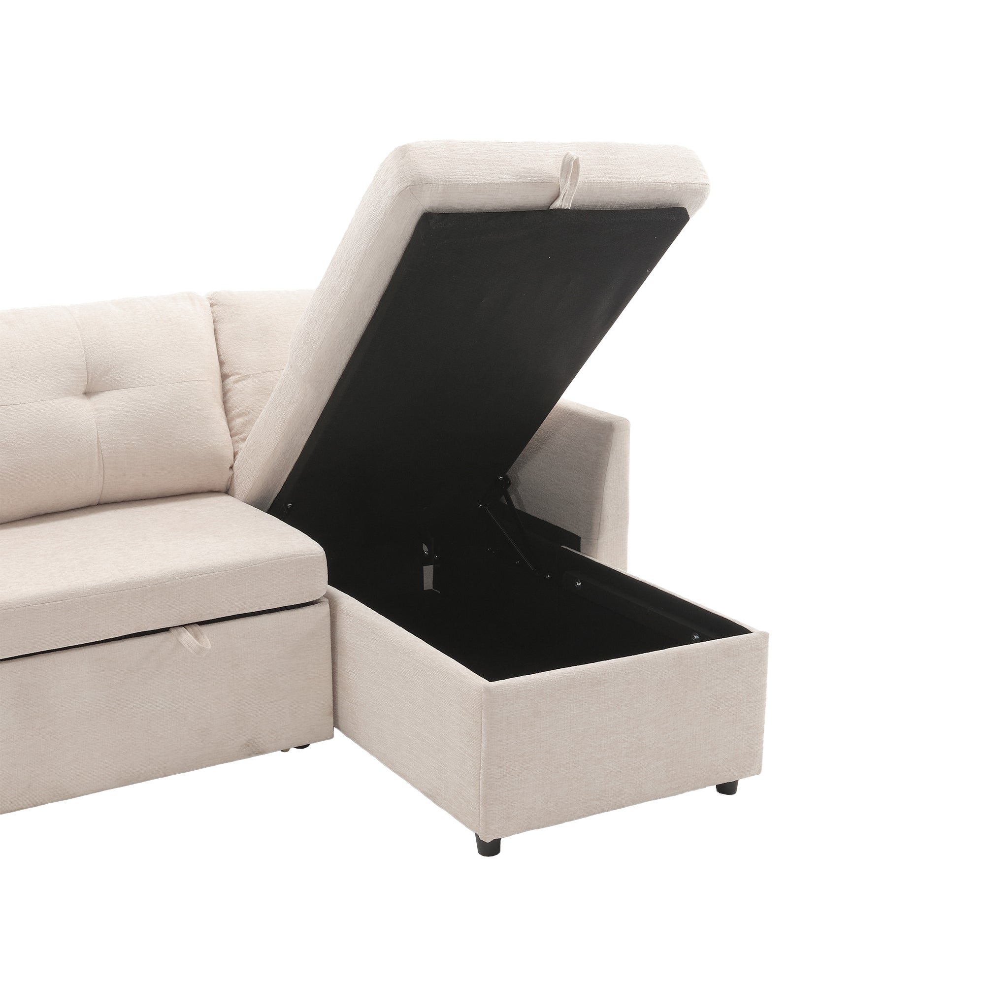 UNITED WE WIN-Furniture, modular L-shaped sofa, modular long sofa with reversible chaise lounge, Sofa bed, Sleeper sofa, modular sofa combination with storage seats.