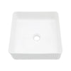 15.69"x15.69" White Ceramic Square Vessel Bathroom Sink