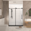 44-60 x 76 in frameless sliding shower door matte black view