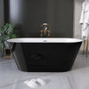 55" Acrylic Freestanding Bathtub Contemporary Soaking White Tub with Overflow and Pop-up Drain Gloss Black