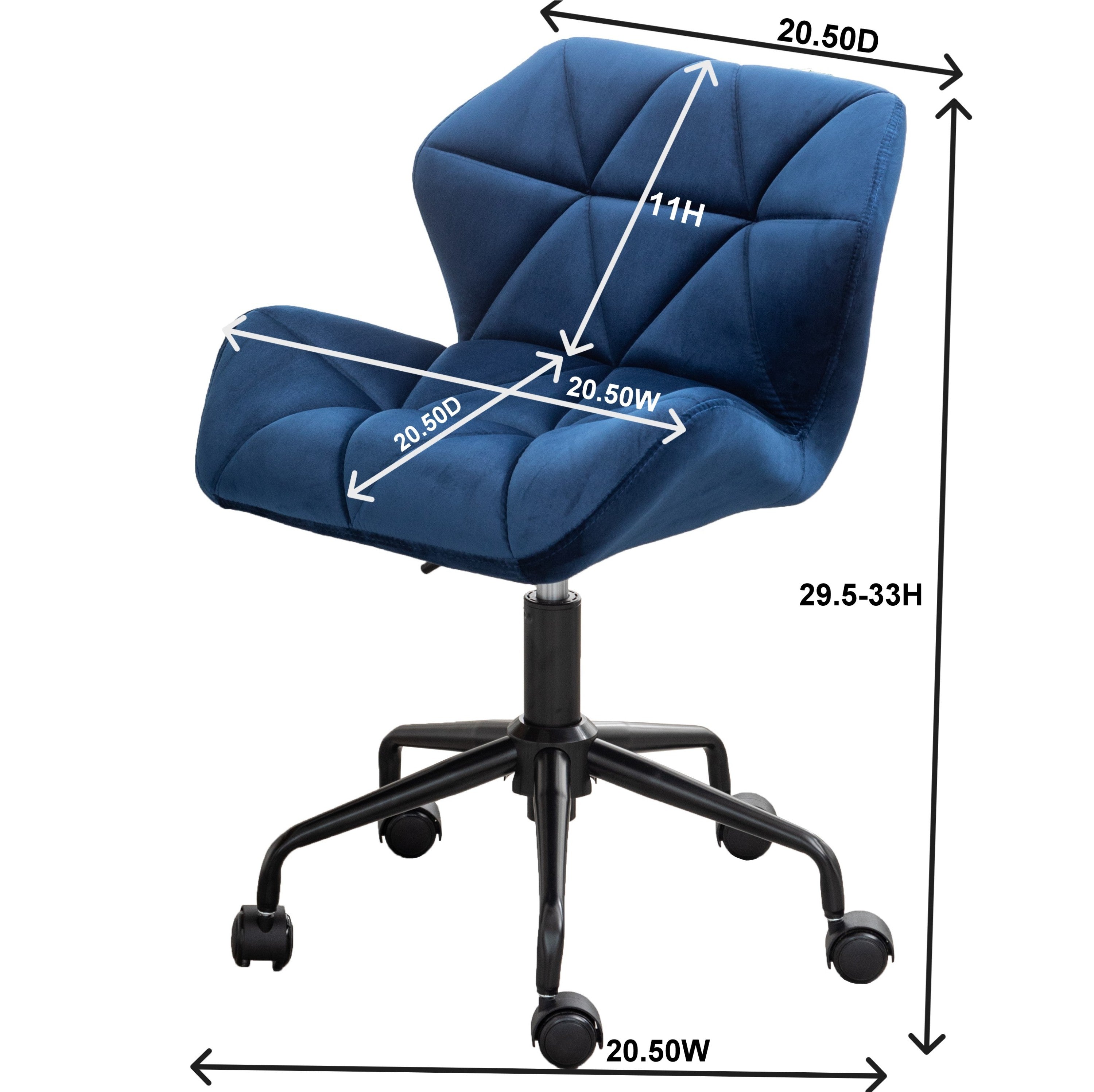 Eldon Diamond Tufted Adjustable Swivel Office Chair, Blue