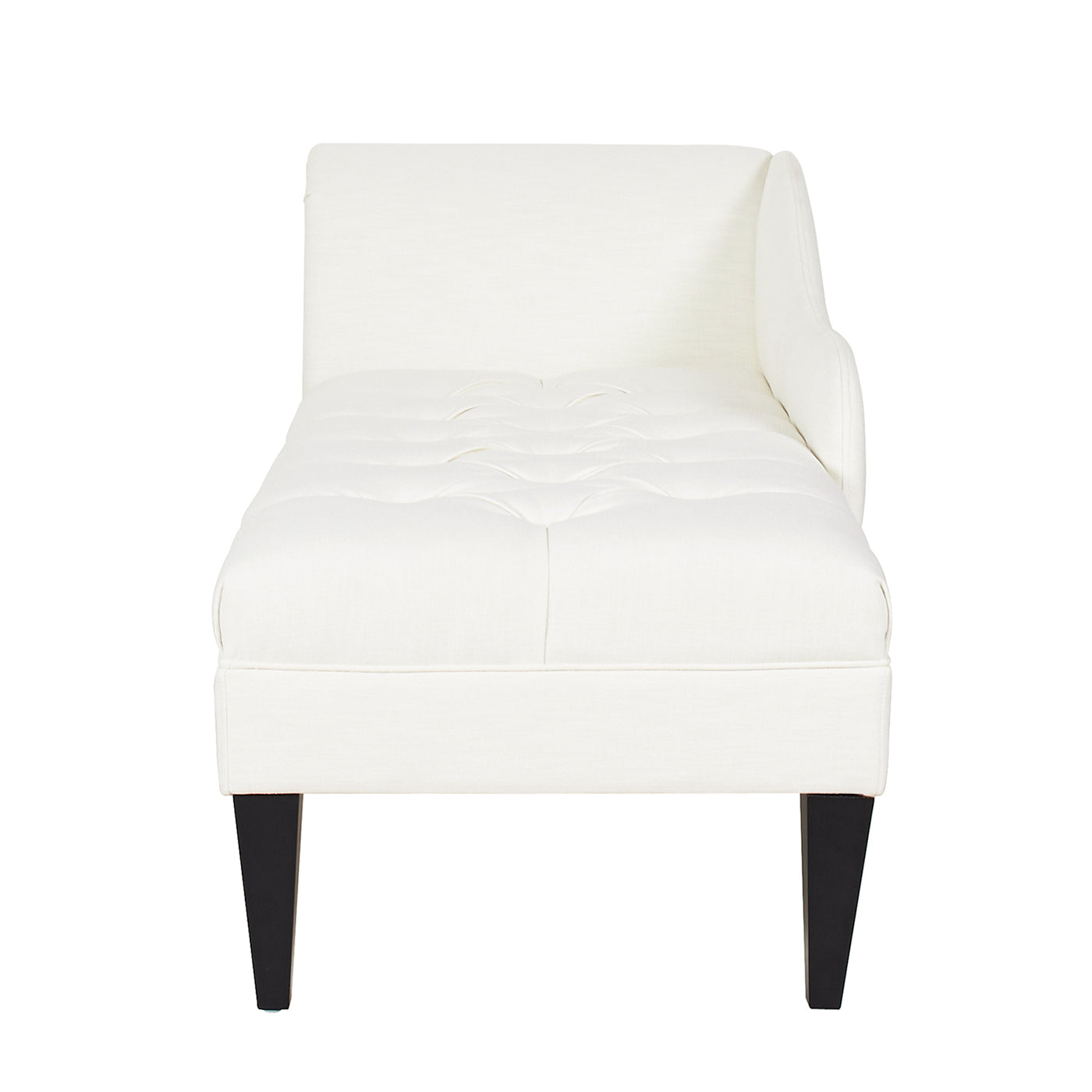 Harrison Tufted Roll Arm Chaise Lounge, Antique White Polyester