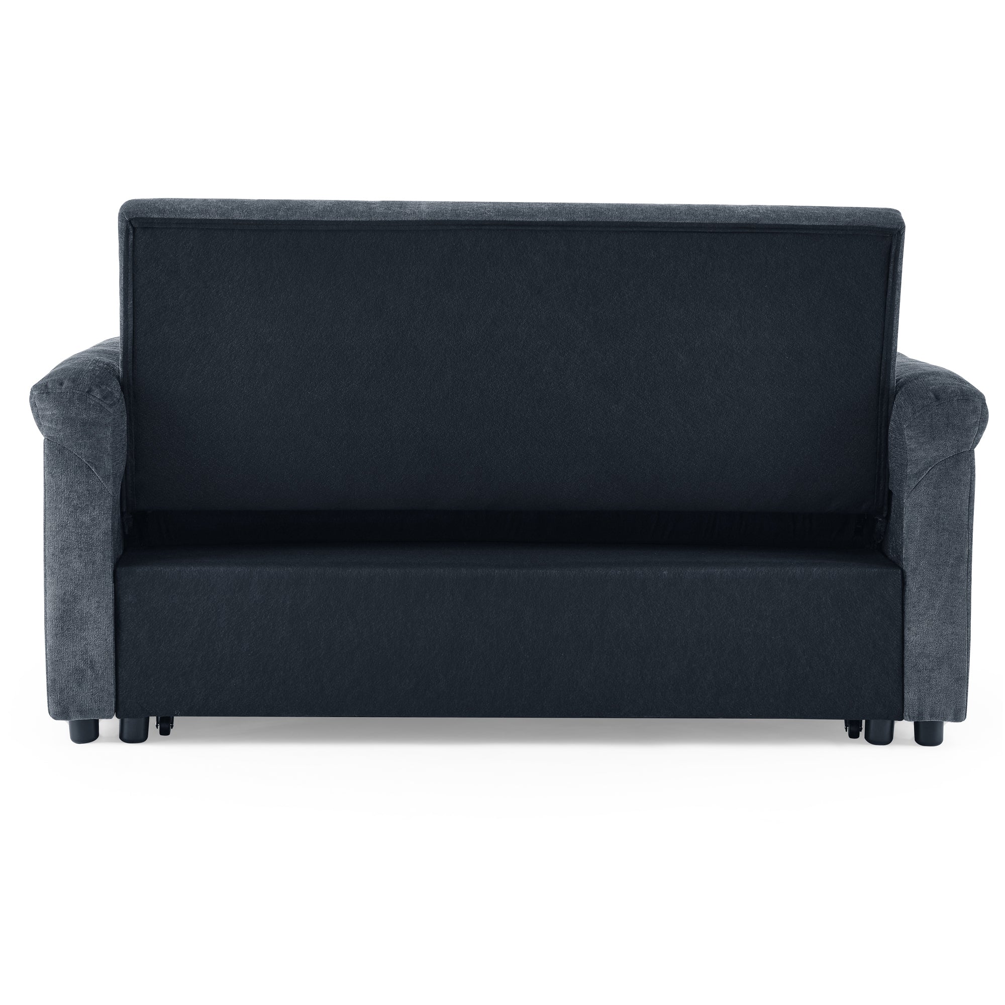 Loveseats Sofa Bed with Pull-out Bed,Adjsutable Back,Blue+ Grey