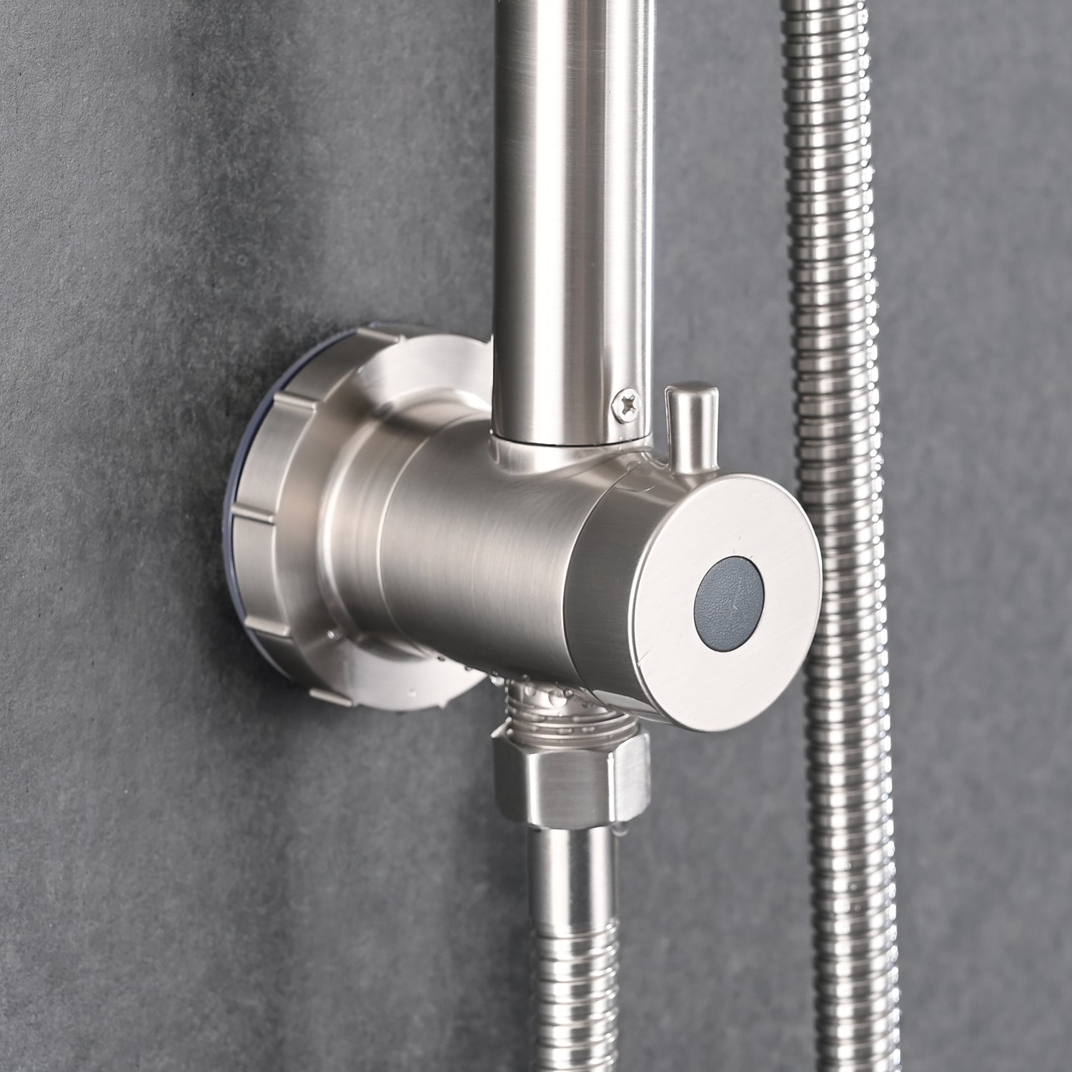 Brushed Nickel 6 Inch Rain Shower Head with Handheld Shower Head Bathroom Rain Shower System