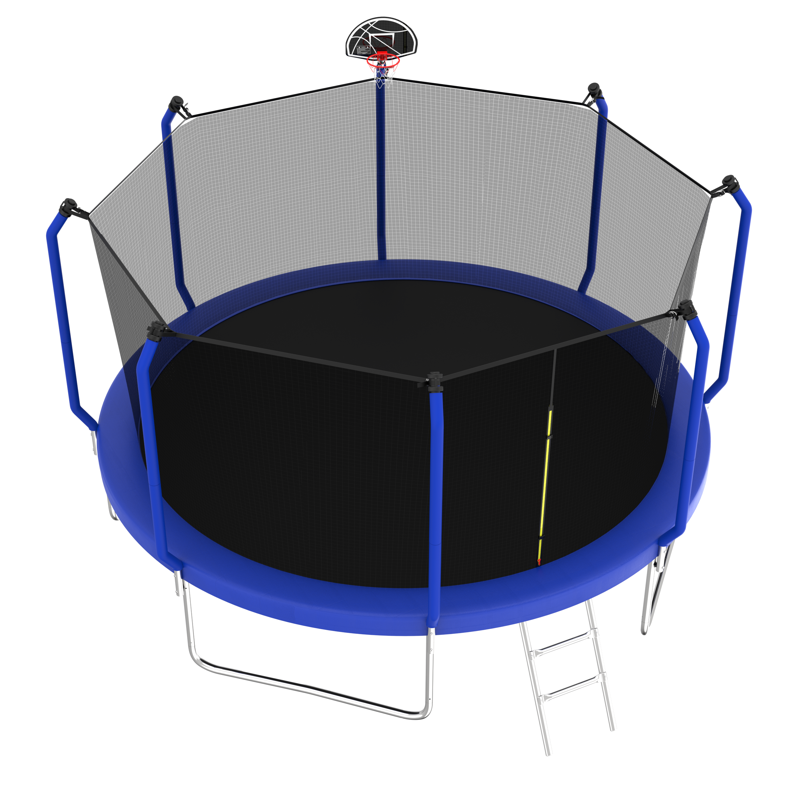 12FT Trampoline with Basketball Hoop,  ASTM Approved Reinforced Type Outdoor Trampoline with Enclosure Net