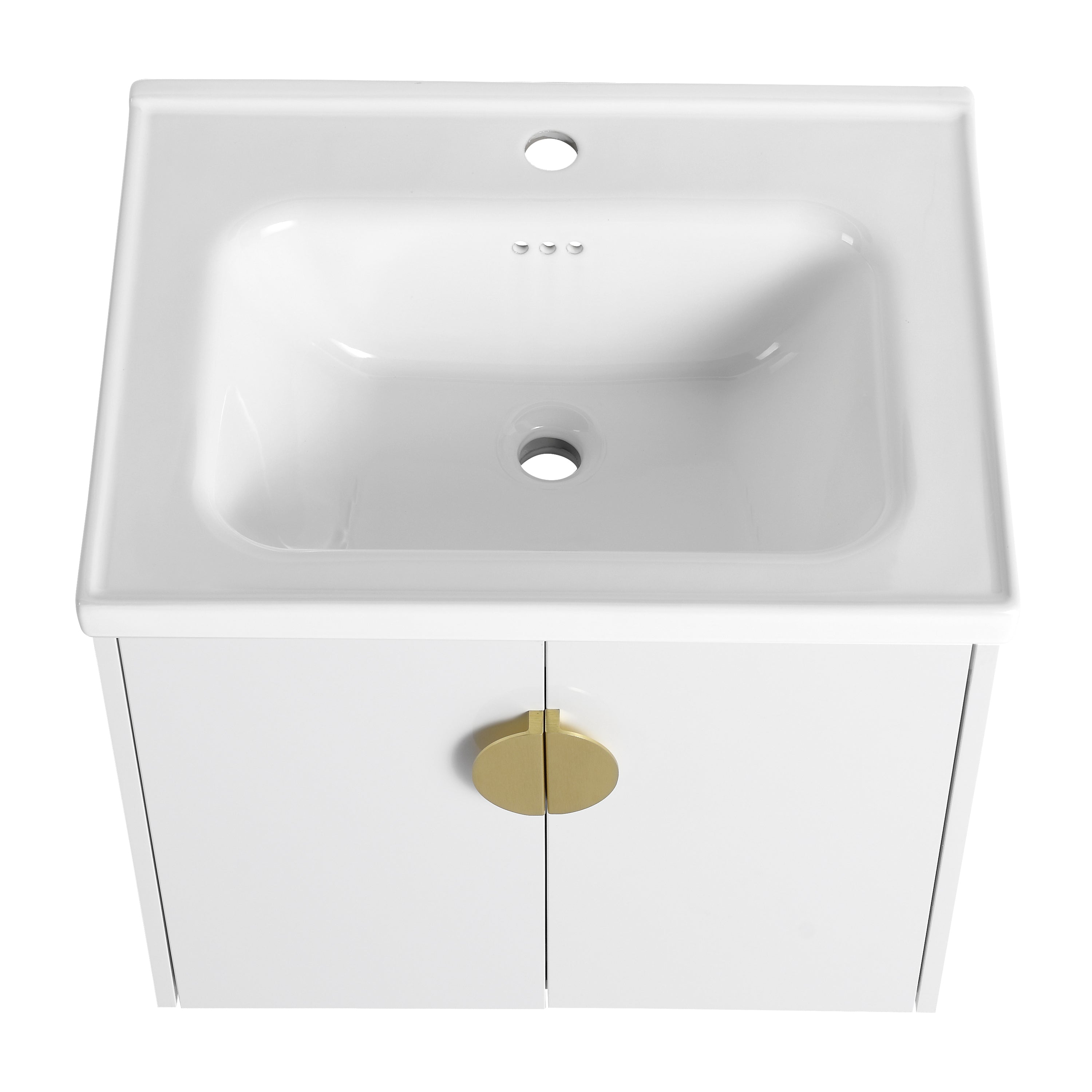 24 Inch Soft Close Doors Bathroom Vanity With Sink, For Small Bathroom (KD-Packing)