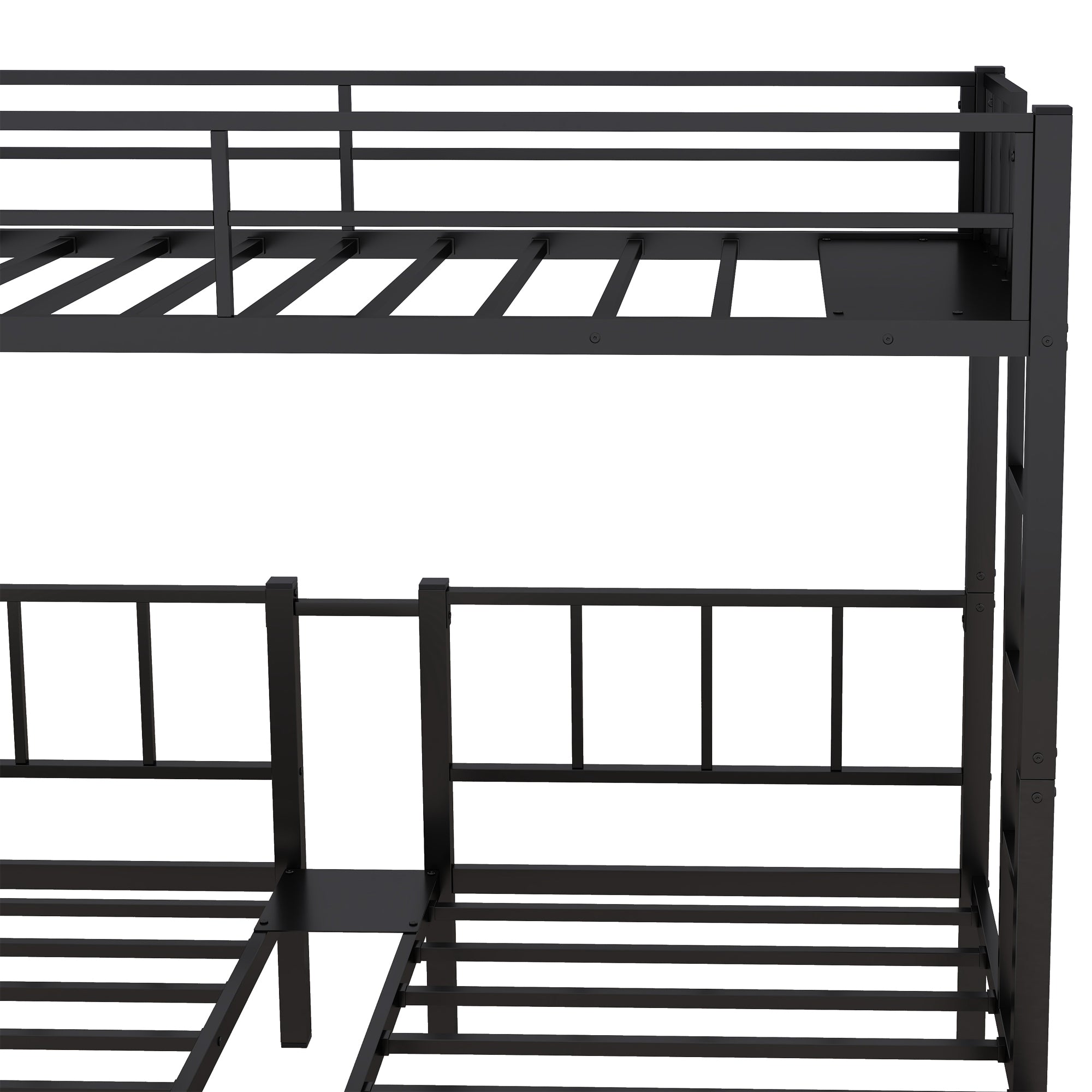 Twin over Twin & Twin Bunk Beds for 3, Twin XL over Twin & Twin Bunk Bed Metal Triple Bunk Bed, Black