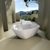 67" Acrylic Freestanding Soaking Bathtub with Chrome Overflow and Drain, cUPC Certified, Sparkling White 22A04-67-1