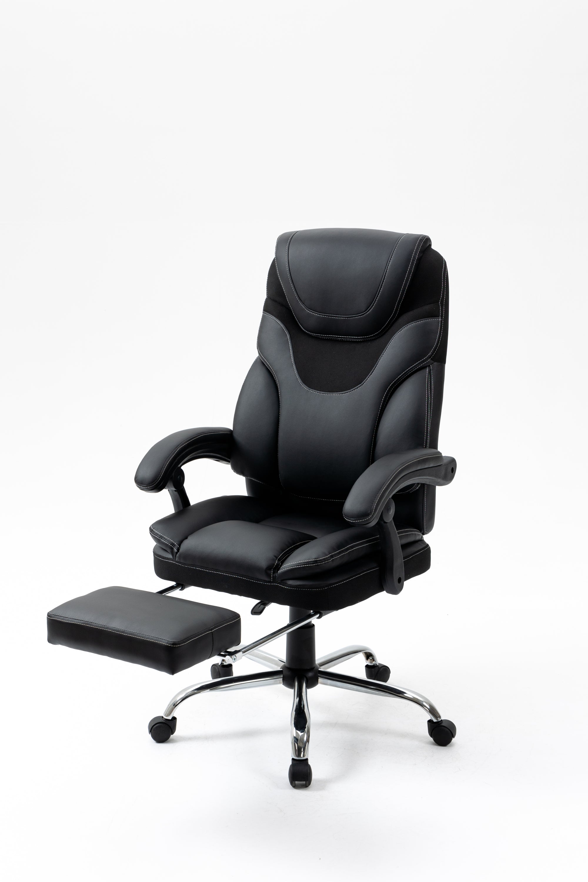 Massage Reclining Office Chair with Footrest, High Back Computer Chair Home Desk Ergonomic Executive Office Chair with Armrests, Adjustable Height.