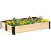 Outsunny Foldable Raised Garden Bed, Wooded Elevated Ground Planter Box with Insert Extended Steel Corners, 47 x 31 x 9in, for Vegetables, Flower, Herb