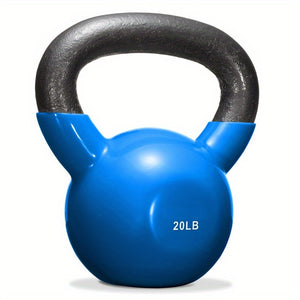 200 Lb Weights -Vinyl Coated Cast Iron Kettle Bell Black-Blue