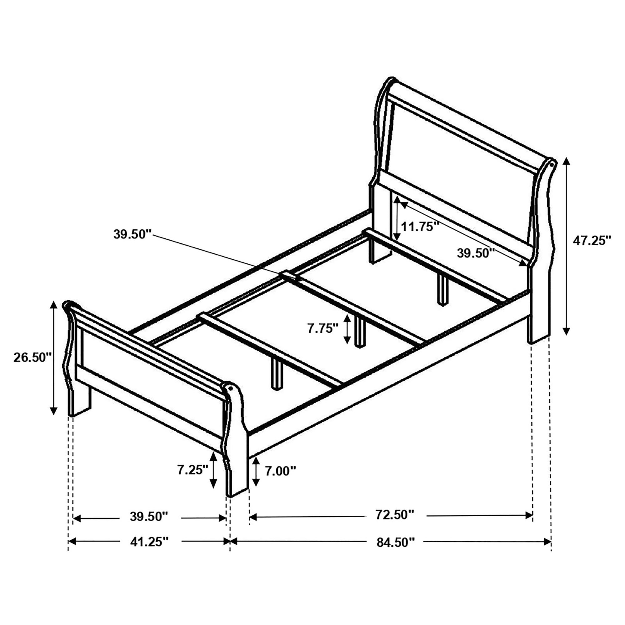 Cappuccino Twin Sleigh Bed