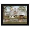 Trendy Decor 4U "American Star Quilt Block Barn" Framed Wall Art, Modern Home Decor Framed Print for Living Room, Bedroom & Farmhouse Wall Decoration by Billy Jacobs