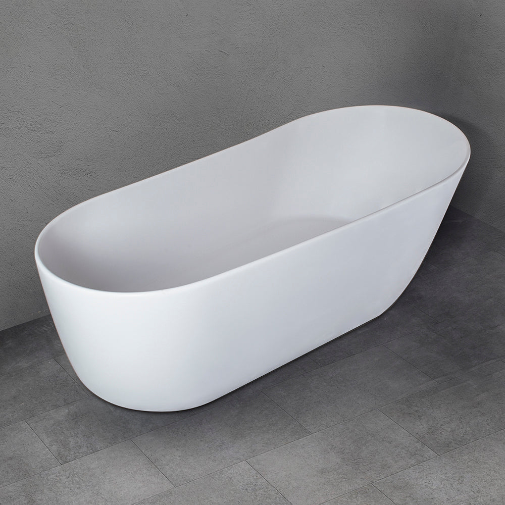 59" White artificial stone bathtub