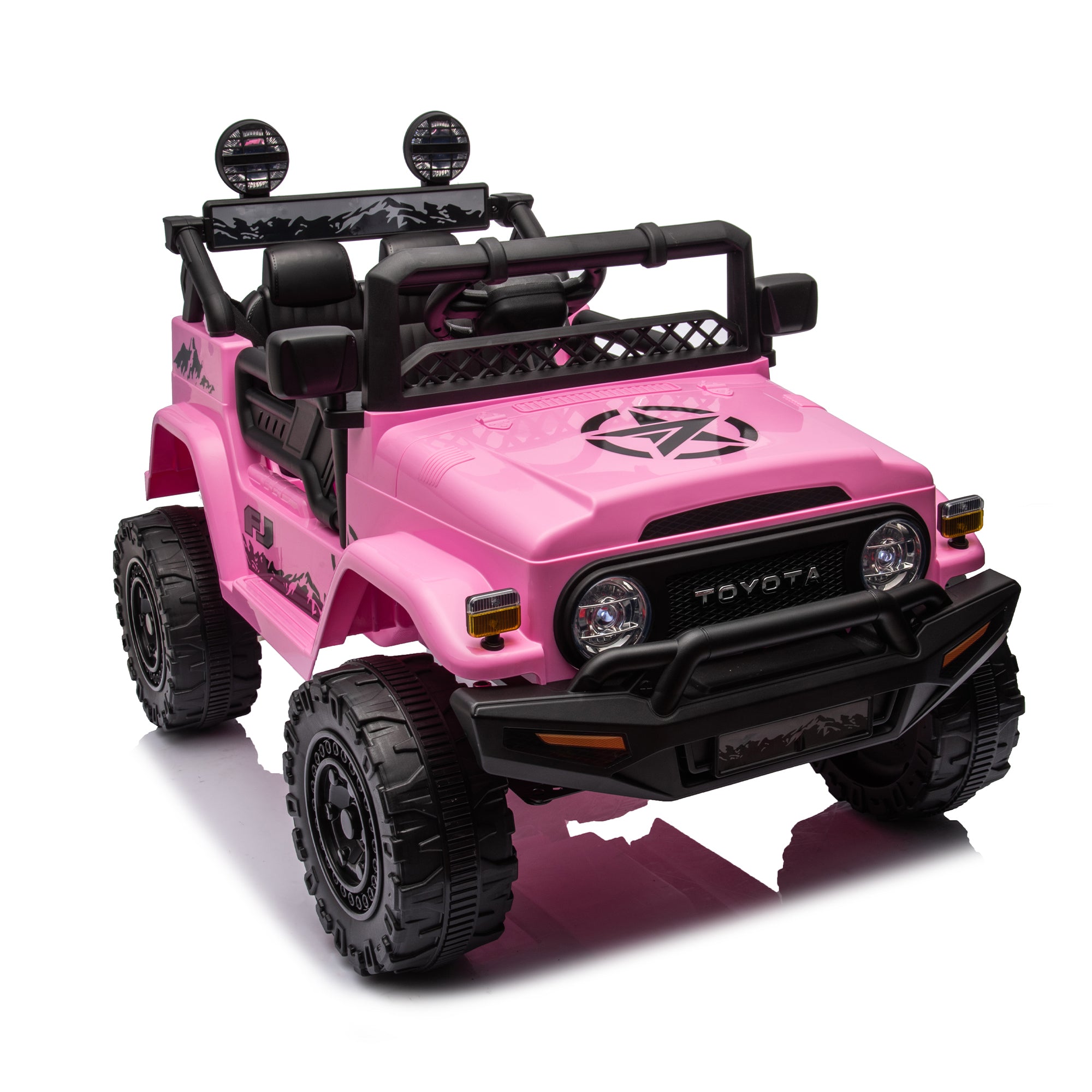 Licensed TOYOTA FJ Cruiser,12V Kids ride on car 2.4G W/Parents Remote Control,electric car for kids,Three speed adjustable,Power display, USB,MP3 ,Bluetooth,LED light,Three-point safety belt