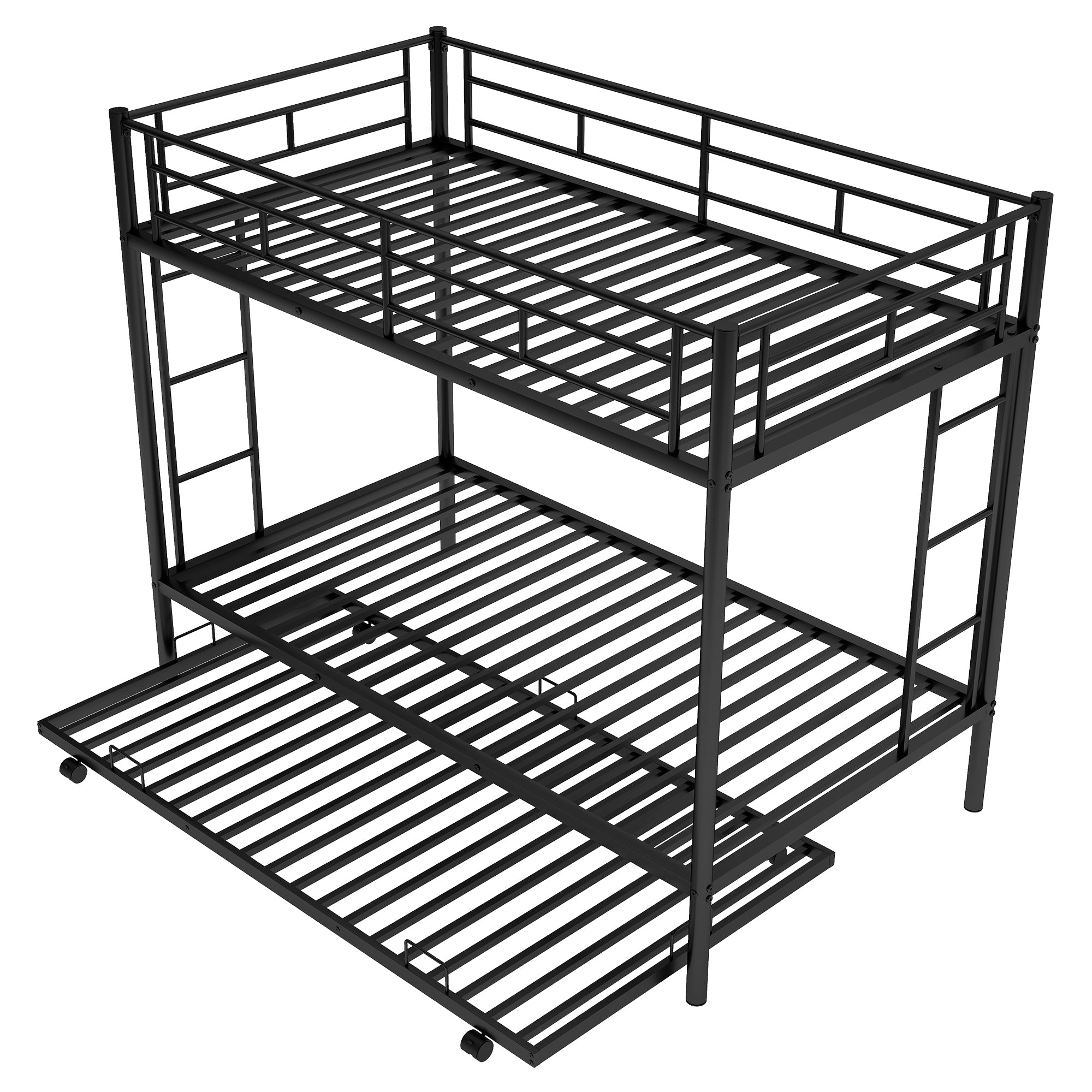 Twin over Twin Bunk Bed with Trundle, Black(OLD SKU:MF192387AAB)