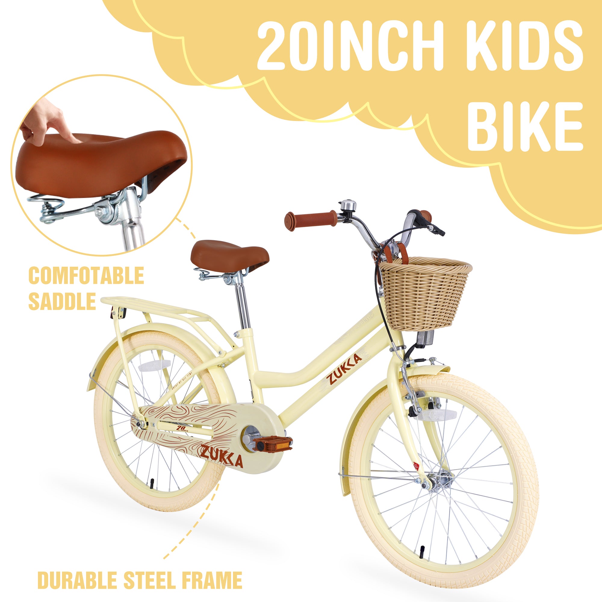 Multiple Colors,Girls Bike with Basket for 7-10 Years Old Kids,20 inch  wheel ,No Training Wheels Included