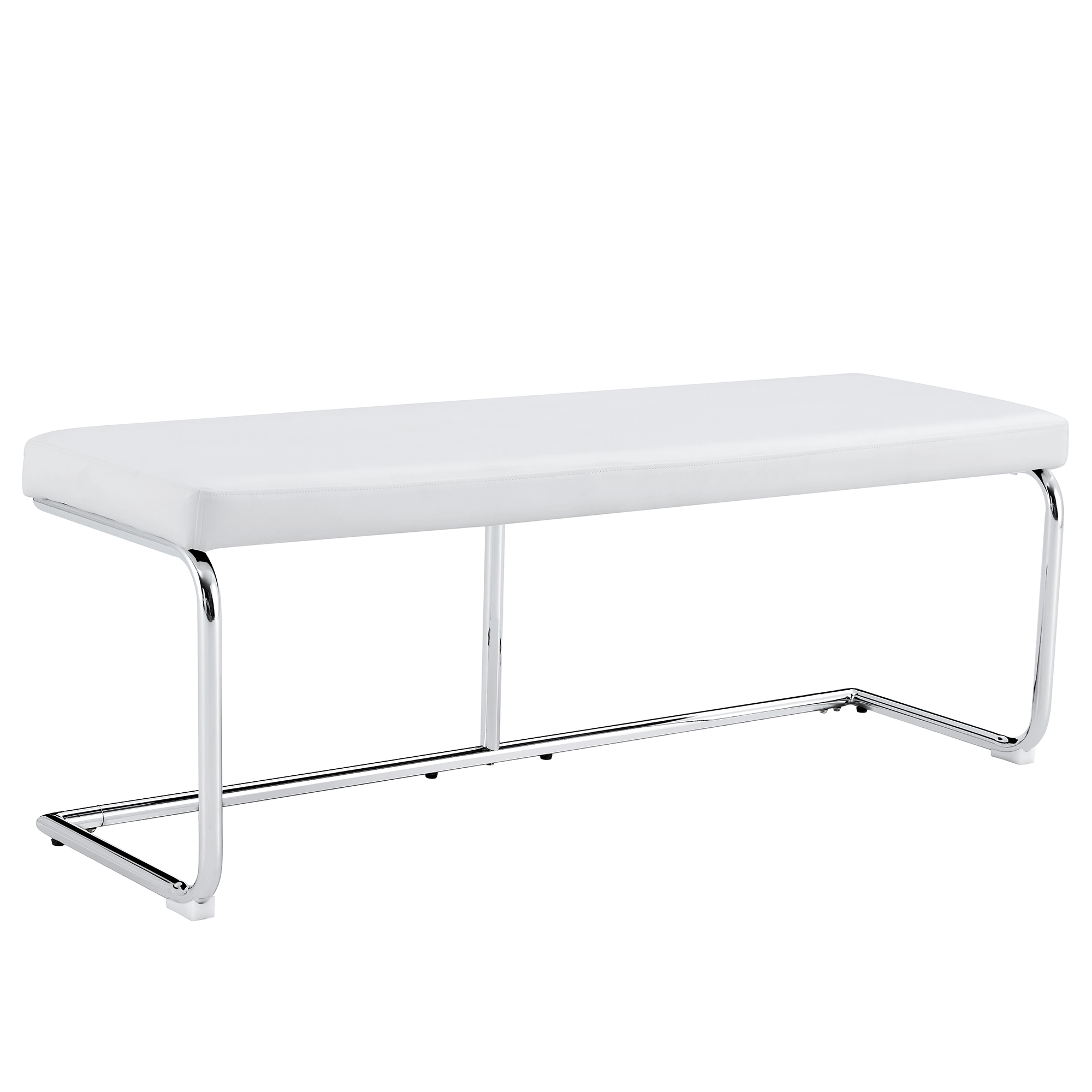 White shoe changing stool, silver metal legs, sofa stool dining chair, suitable for bedroom ,fitting room, storage room, dining room, living room. 005