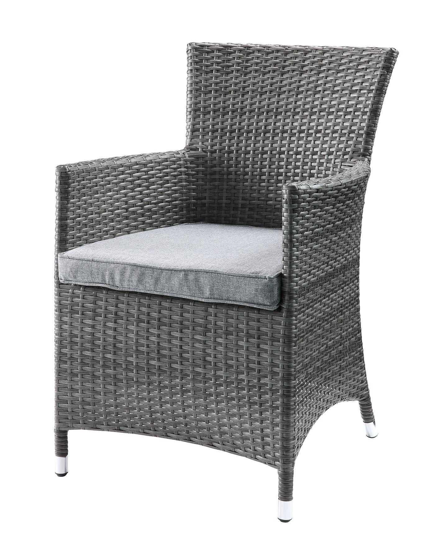 Tashelle Gray Fabric & Gray All-Weather Wicker 3 Pieces Patio Bistro Set