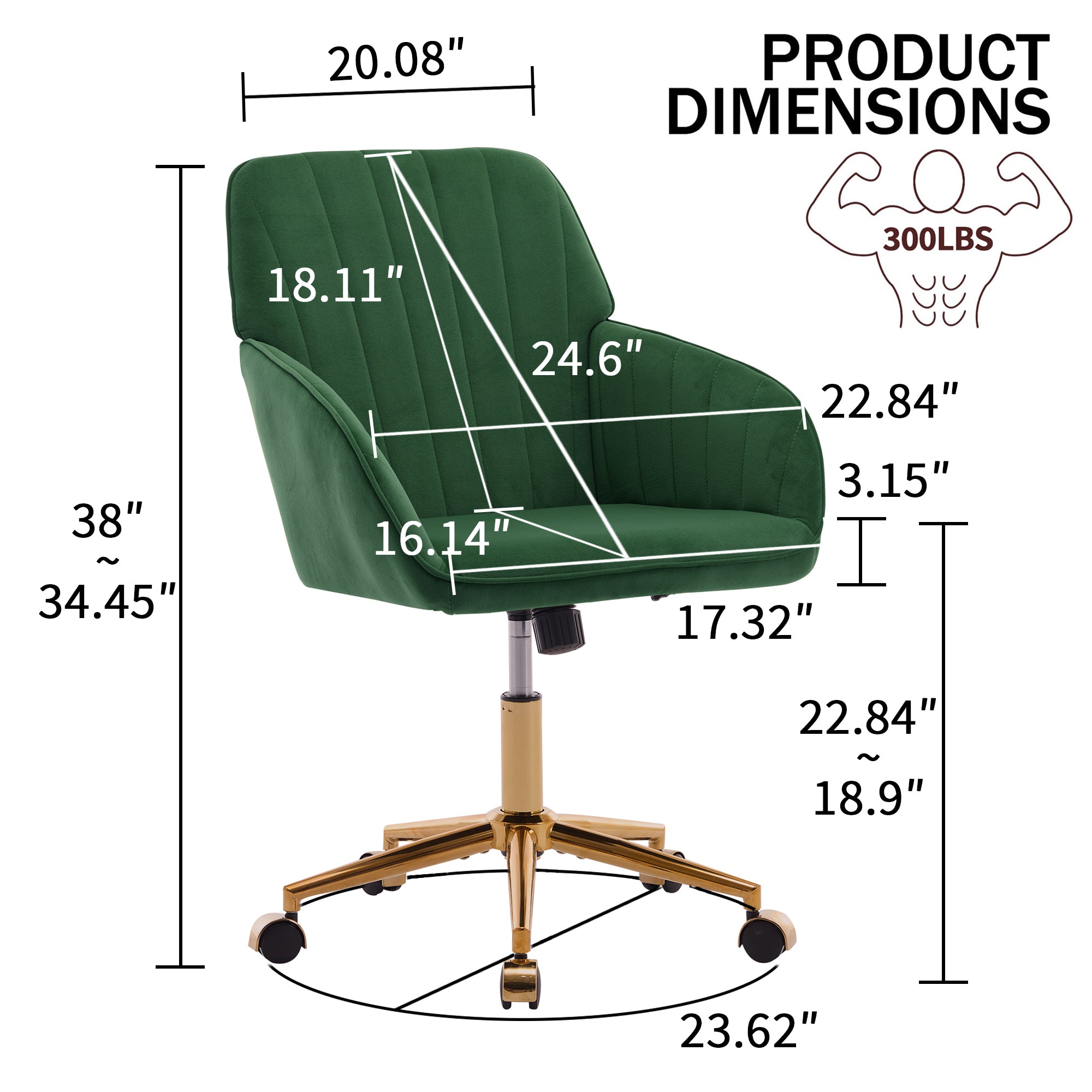 TY Adjustable Office Chair, Home Bedroom, Ergonomic Swivel Chair, Backrest Seat, Comfortable for Long Sitting