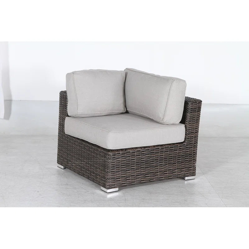 Fully Assembled 7-Person HDPE Wicker Seating Group with Cushions