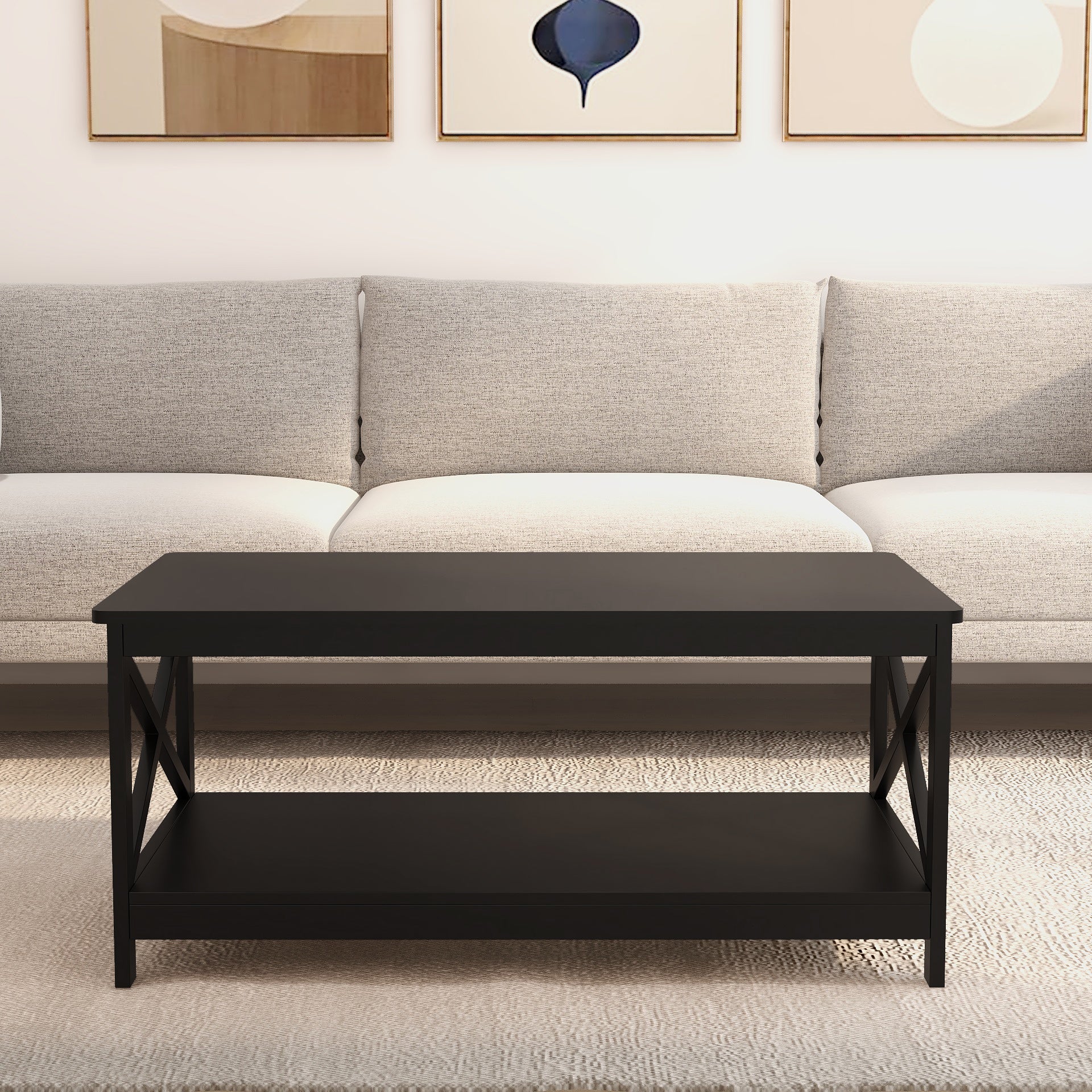 Coffee Table Oxford End Table-Black Color