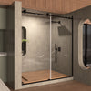 Frameless Sliding Shower Door 58-60"W x 76"H, Bathroom Sliding Door with 5/16" Clear Tempered Glass, Matte Black Finish, Designed for Smooth Door Closing