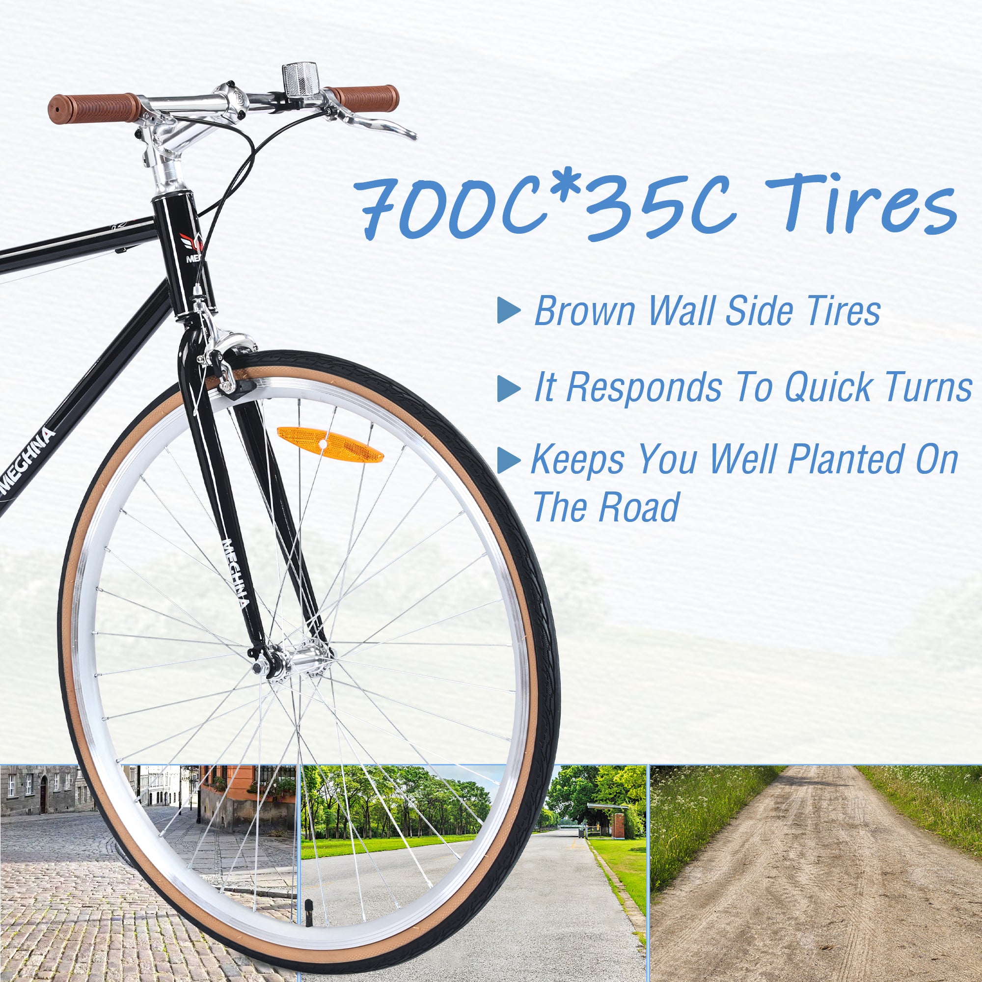 Single Speed Retro style 700C Road Bike For men women's City Bicycle,Steel Frame