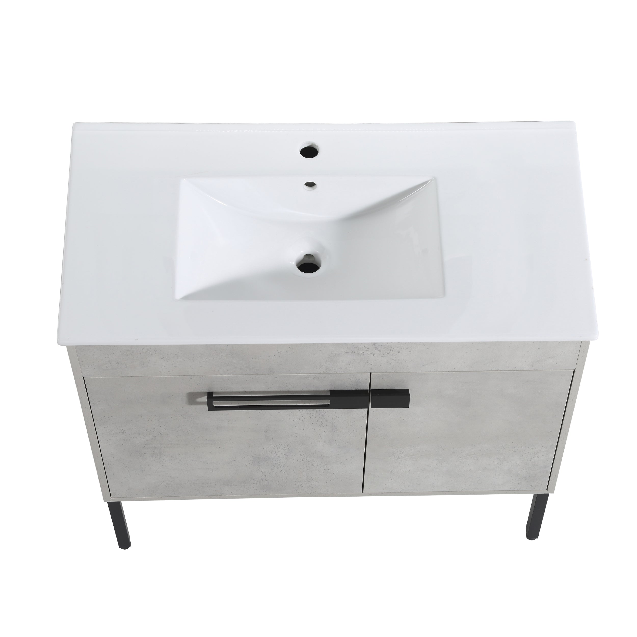 36 Inch Bathroom Vanity with Sink, Freestanding Bathroom Vanity or Floating is Optional Conversion-00336CG-1-F-BL9090B(KD-Packing)