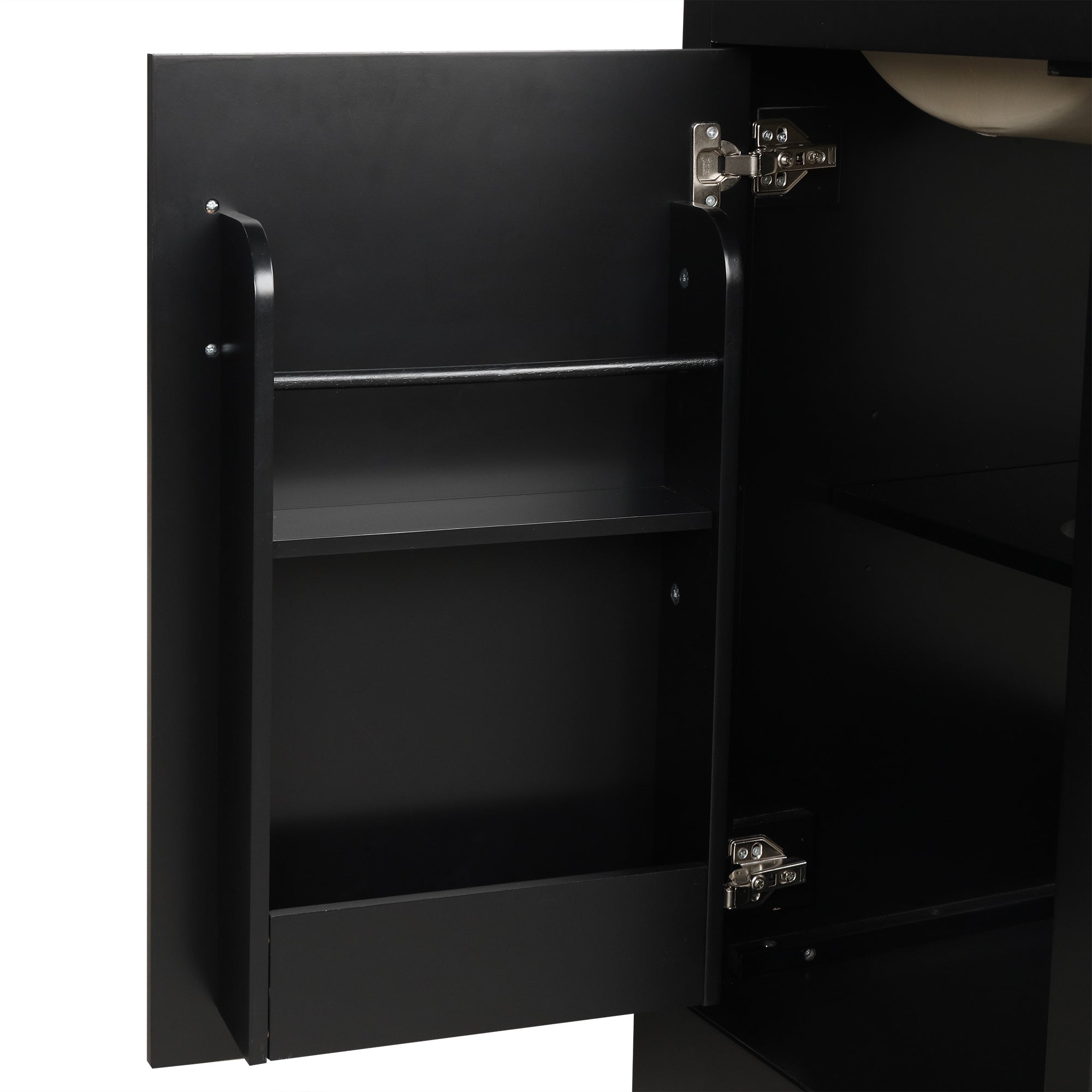 20" Bathroom Vanity with Sink, Bathroom Cabinet with Soft Closing Door, Storage Rack and Adjustable Shelve, Black