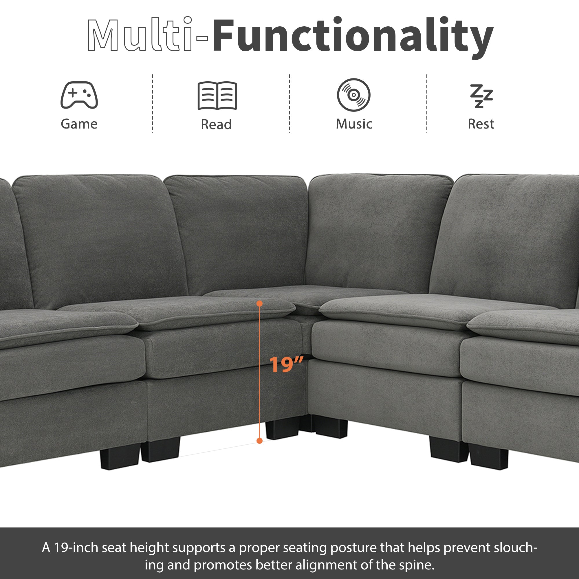 [VIDEO provided][New] 89*89" Oversized Velvet Modern Sectional Sofa,Large L Shaped Upholstered Indoor Furniture with Double Cushions,5 seat Cloud Corner Couch for Living Room,Apartment,Office,2 Colors