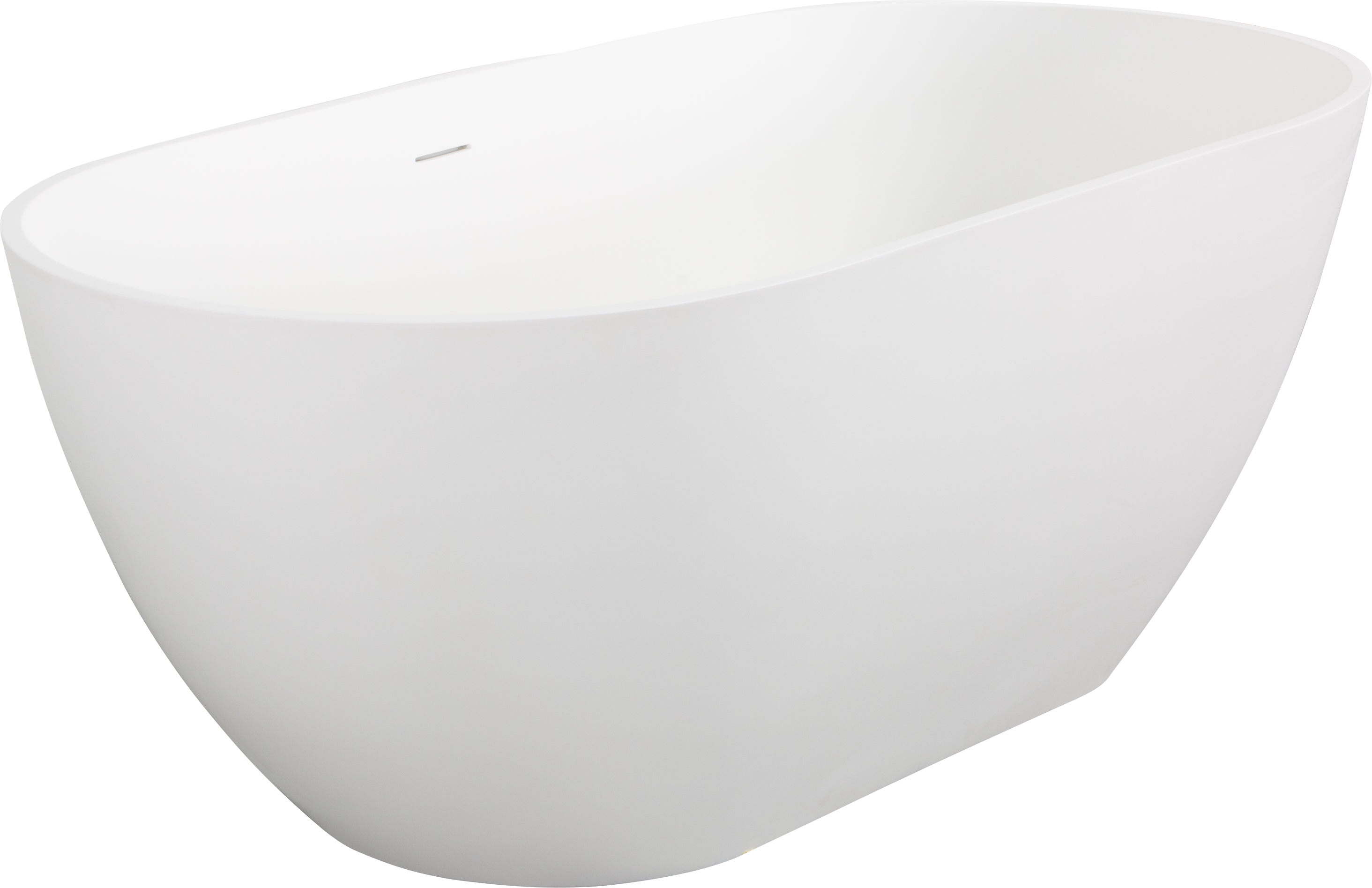 59" Luxury Handcrafted Stone Resin Freestanding Soaking Bathtub with Overflow in Matte White, cUPC Certified - 24S03-59MW