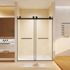 44-48 x 74 in Frameless Double Sliding Shower Door - 44-48 x 74 in / Matte Black view 1