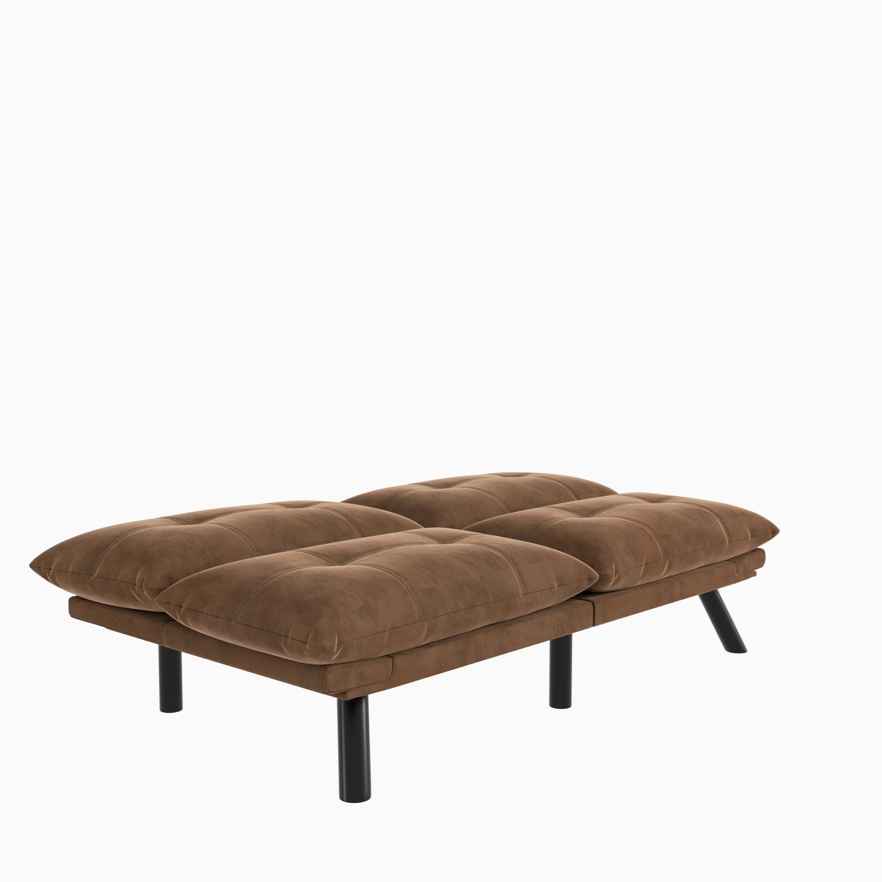 Leatehr Feeling Brown Convertible Folding Modern sofa Bed