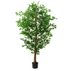 6ft Ficus Tree Artificial, Realistic Texture Potted Faux Ficus Tree, Fake Trees Indoor Outdoor for Home Office Living Room Bedroom Foyer Porch Decor