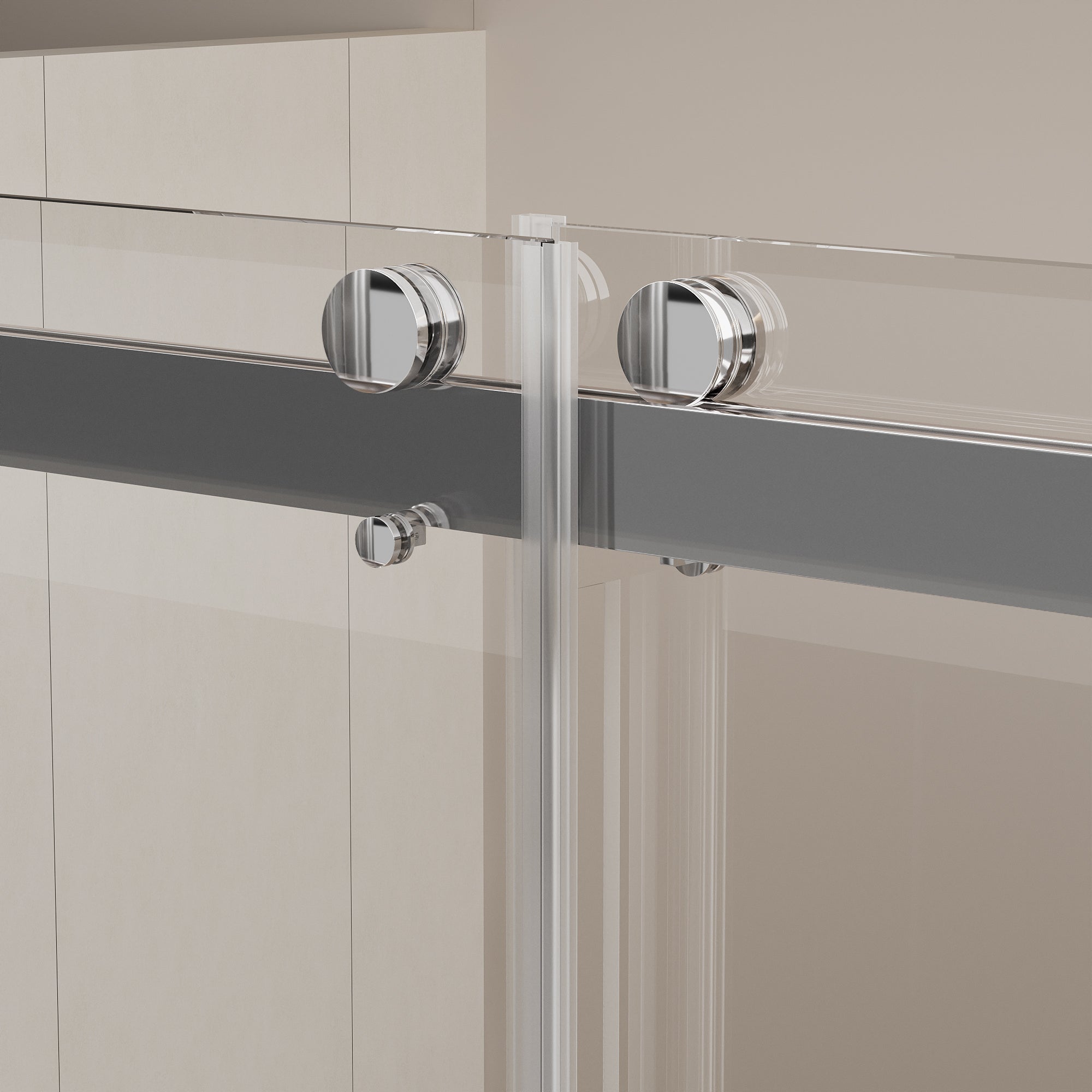 56-60"W x 62"H Frameless Double Sliding Tub Door, Bypass Tub Shower Door Soft Closing, Chrome 24D02-T60CHX