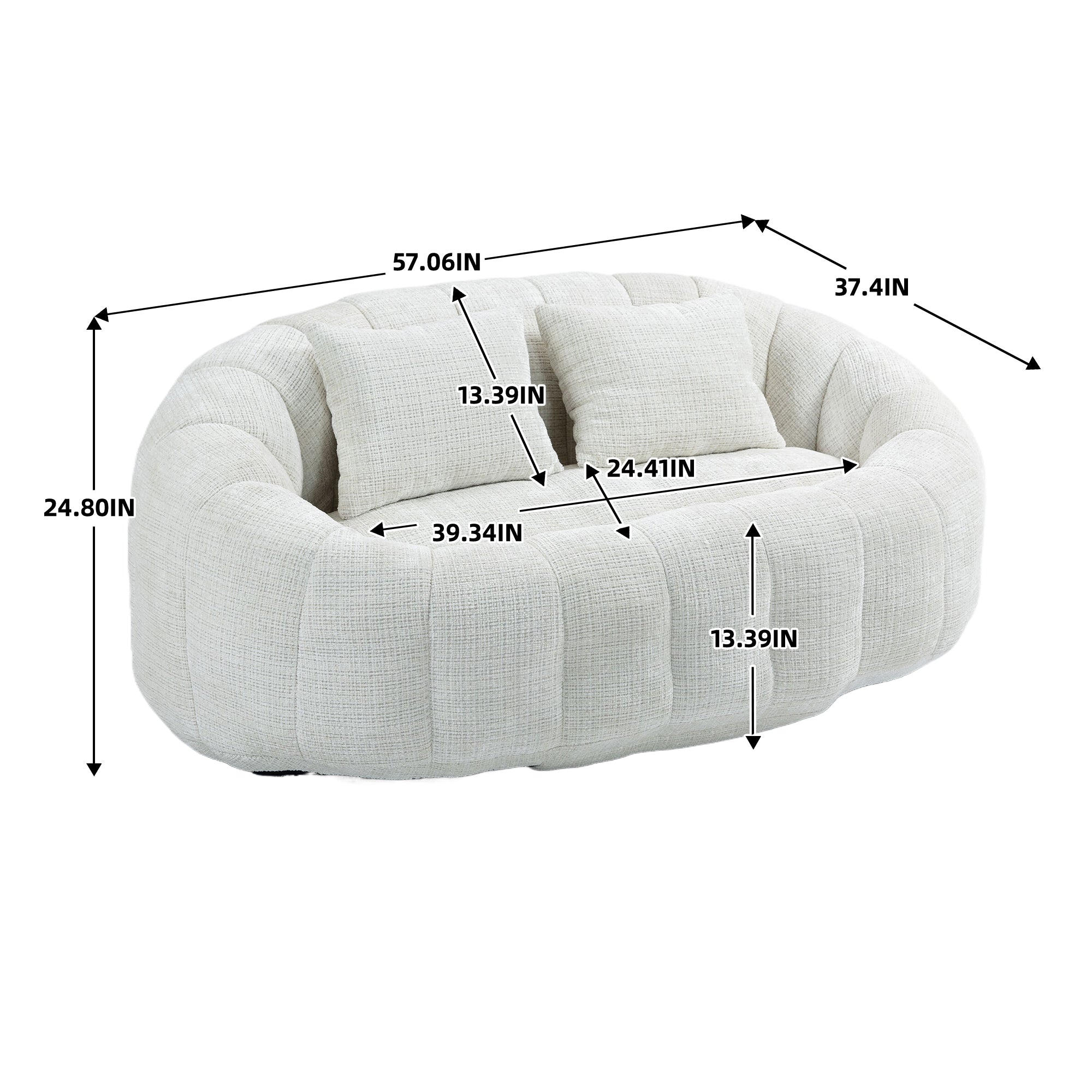 COOLMORE Bean Bag sofa Lazy Sofa Durable Comfort Lounger High Back Bean Bag Chair Couch for Adults and Kids, Indoor & Outdoor, Accent Floor Soft Lounge Chair  (Beige chenille)