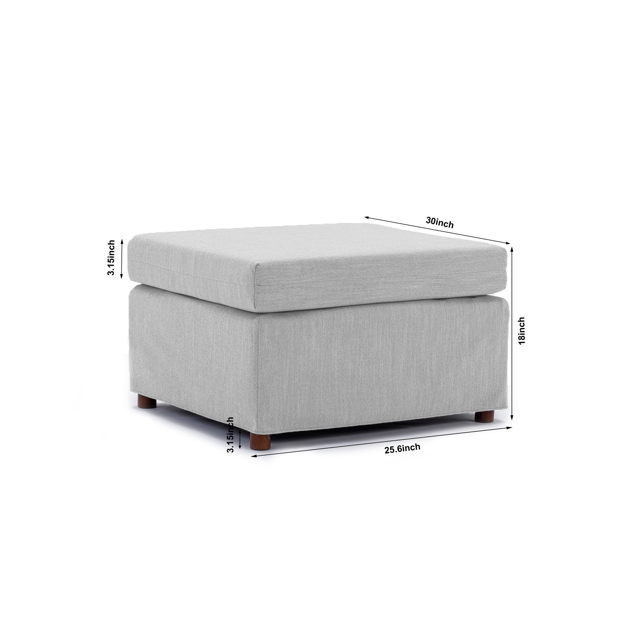 4 Seat Module Sectional Sofa Couch With 1 Ottoman,Seat Cushion and Back Cushion Removable and Washable,Light Grey